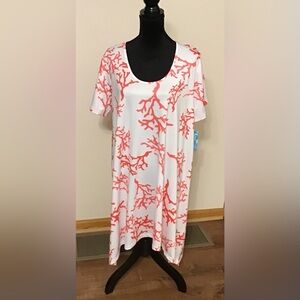 Coral Print Women's Dress